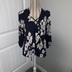 Maurice’s Wrap Front Floral Blouse size L